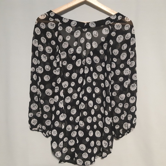 Lauren Conrad | Black Button down sheer blouse - Picture 4 of 9